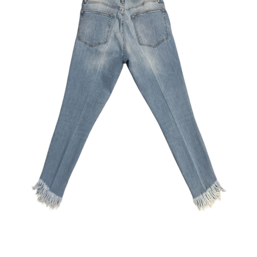 FRAME Straight Leg Cropped Jeans Frayed Raw Hem Light Wash Blue Size 29 - Picture 9 of 9